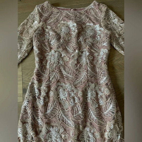 BHLDN Mackenzie Embroidered Dress Size US 6
Metallic Blush Gold Anthropologie - Picture 4 of 9